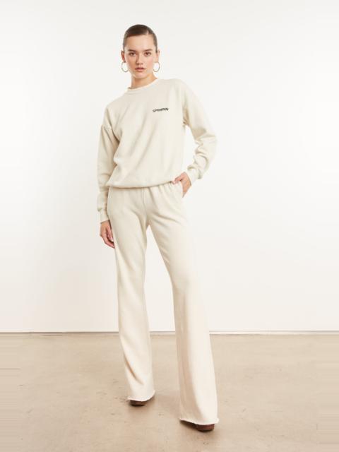 SPRWMN VINTAGE WHITE FLEECE STRAIGHT LEG SWEATPANTS