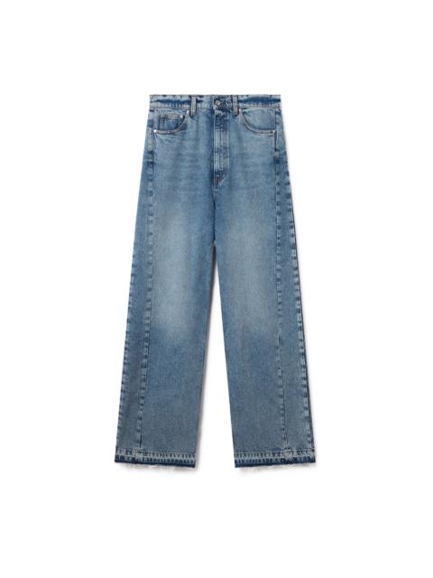 Stella McCartney Two Tonal Fabric Paneled Wide Jeans