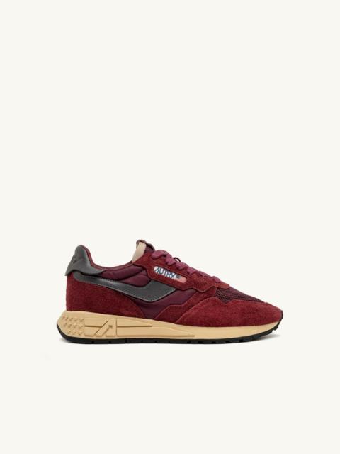 AUTRY REELWIND LOW SNEAKERS IN NYLON SUEDE AND LEATHER COLOR ROUNGE AND CORDOVAN