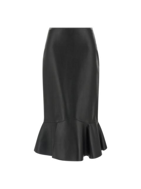 FENDI FENDI $5450 Black Nappa Leather Skirt New & Authentic (Women