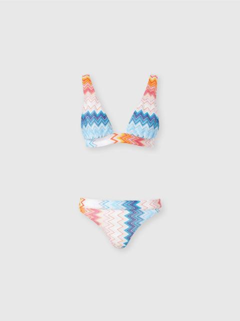Missoni Zig zag lamé viscose-blend bikini