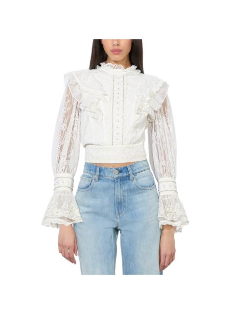 Alice + Olivia alice + olivia Delpha Silk-Trim Top