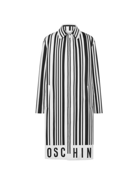 barcode-print cotton coat