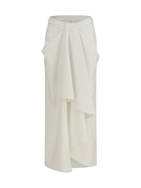 Givenchy Givenchy Long Draped Wool And Mohair Skirt