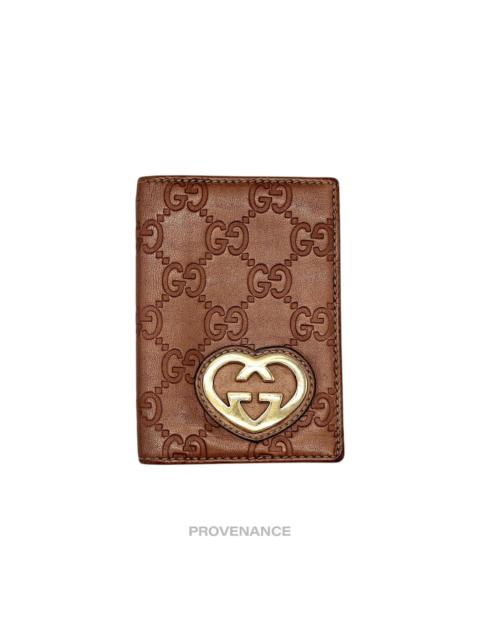 GUCCI Gucci GG Heart Pocket Organizer Card Wallet - Bronze