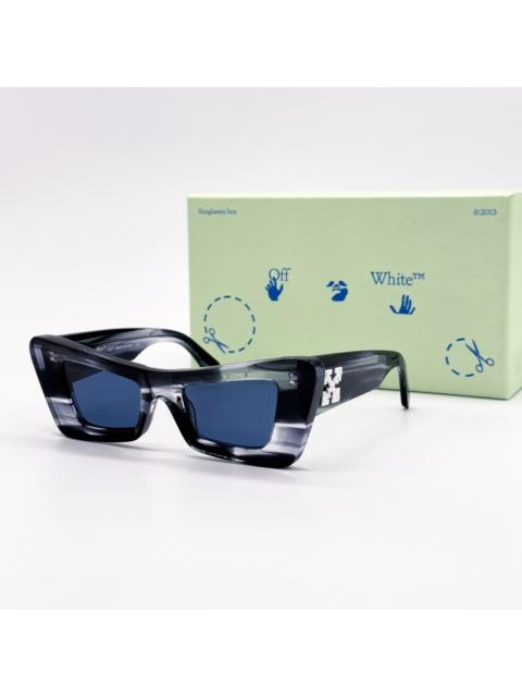 Off-White NEW OFF-WHITE ACCRA NAVY MARBLE CAT EYE SUNGLASSES OFF-WHITE