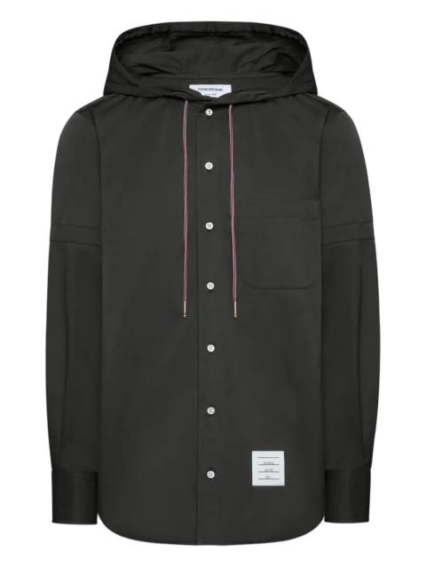Thom Browne Hooded Straight Fit Long Sleeve Shirt