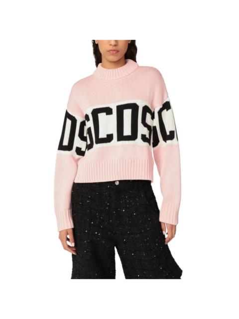 GCDS Wool Logo Band Boxy Sweater Pink XS - NWT