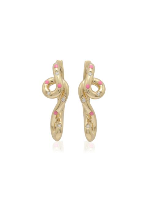 BEA BONGIASCA 9k Yellow Gold Double Wave Hoop Earrings gold