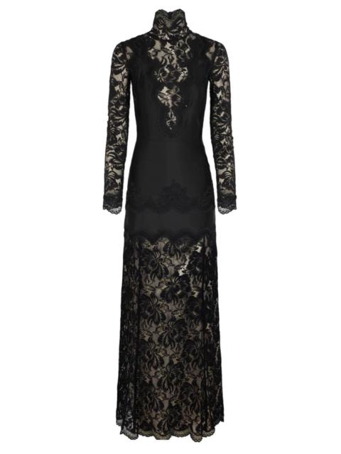 rabanne Rabanne Women Abito Lungo In Pizzo E Jersey