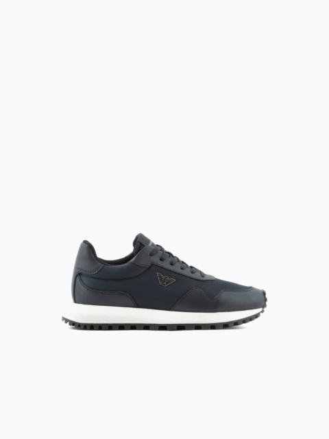 EMPORIO ARMANI ASV recycled nylon sneakers with regenerated Saffiano details