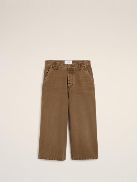 AMI Paris BROWN COTTON LONG BERMUDA SHORTS