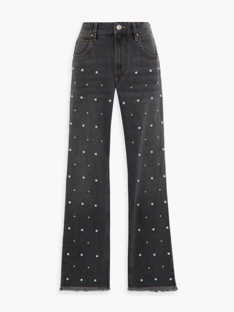 Isabel Marant Étoile Dulano studded mid-rise straight-leg jeans