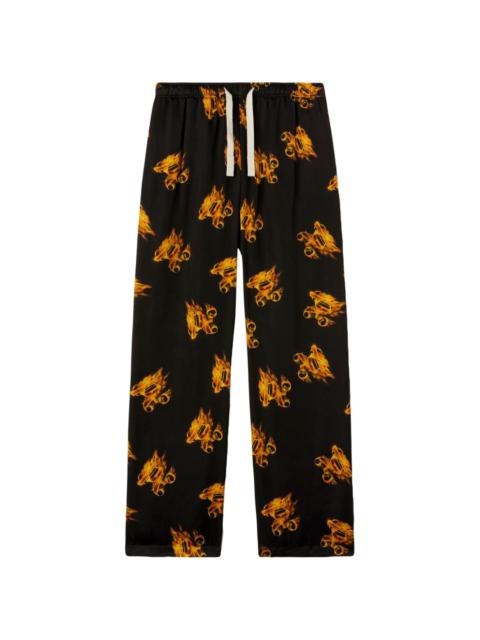 Palm Angels Burning logo-print straight-leg trousers