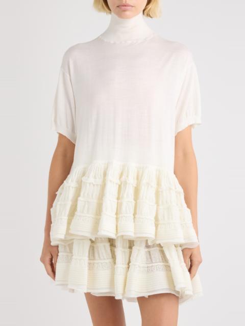 Alaïa Alaïa Wool Blend Crinoline Sweater in Blanc at Nordstrom