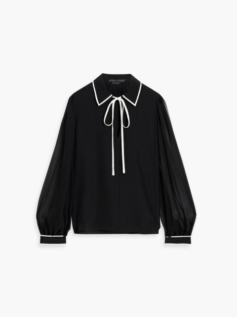 Alice + Olivia Roanne silk crepe de chine and chiffon blouse