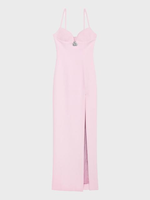 Blumarine LONG CREPE DRESS WITH SLIT