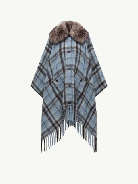 Moncler Grenoble Mohair, Alpaca & Wool Blend Plaid Cape