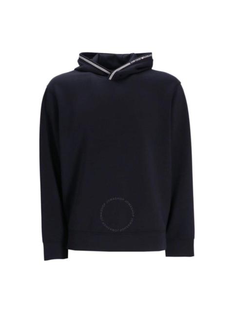 Emporio Armani Logo Rib-Knit Trim Hoodie