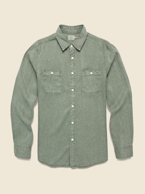 FAHERTY Chambray Workshirt - Desert Olive