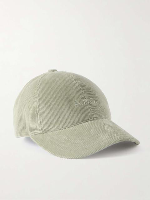 Charlie Logo-Embroidered Wool-Blend Corduroy Baseball Cap