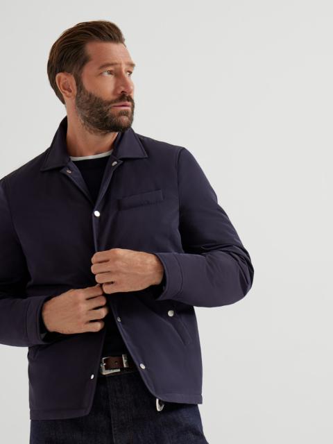 Brunello Cucinelli Water-resistant microfiber shirt-style outerwear jacket with Thermore® padding