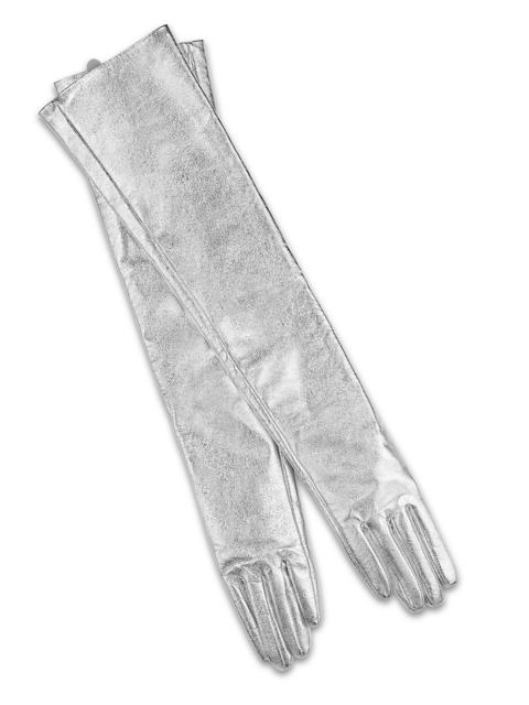 CYNTHIA ROWLEY Bea Long Metallic Leather Gloves