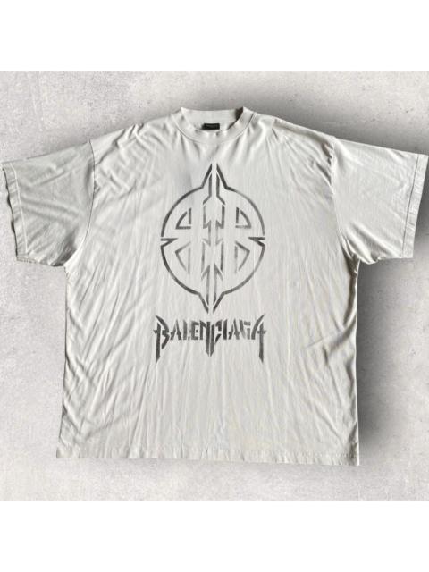 BALENCIAGA Fall24 Metal Stencil Logo Oversize T Shirt