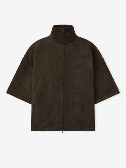 ESSENTIALS Suede Fleece High Neck 3/4 Sleeve Jacket