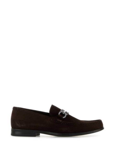 FERRAGAMO Salvatore Ferragamo Men Brown Suede Grandioso Loafers