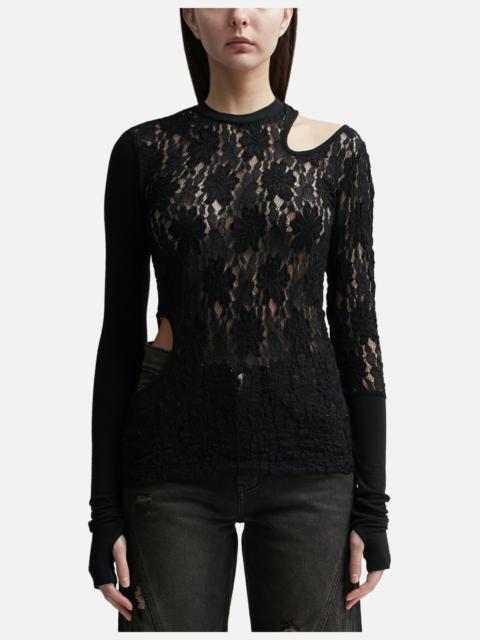 lesugiatelier CUT-OUT FLORAL PANELED TOP