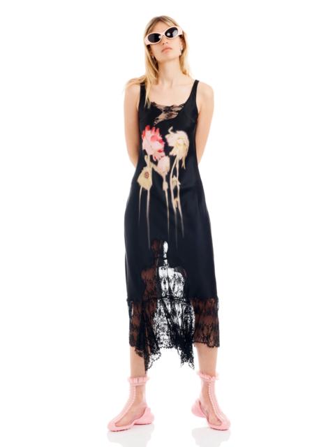Collina Strada BLACK FLOWER DRIP ANEMONE DRESS