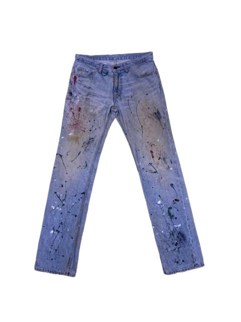 SS06 Number Nine Painted D-Ring Crying Heart Pain Denim