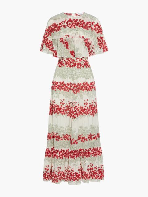 REDValentino Ruffled floral-print silk crepe de chine maxi dress