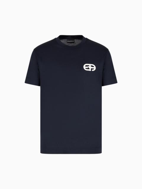 EMPORIO ARMANI Lyocell-blend jersey T-shirt with ASV EA logo raised embroidery