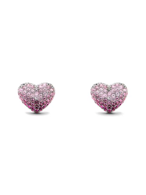Marc Jacobs Marc Jacobs Balloon Pavé Heart Stud Earrings in Silver/rose at Nordstrom