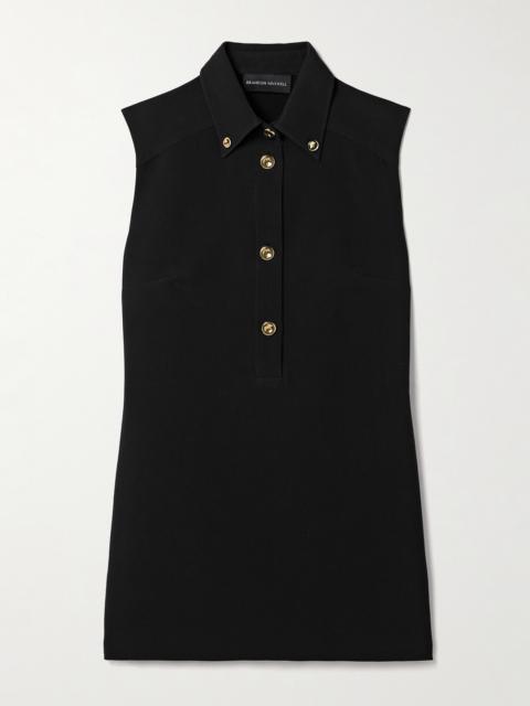 BRANDON MAXWELL The Belle Wool-blend Crepe Mini Dress