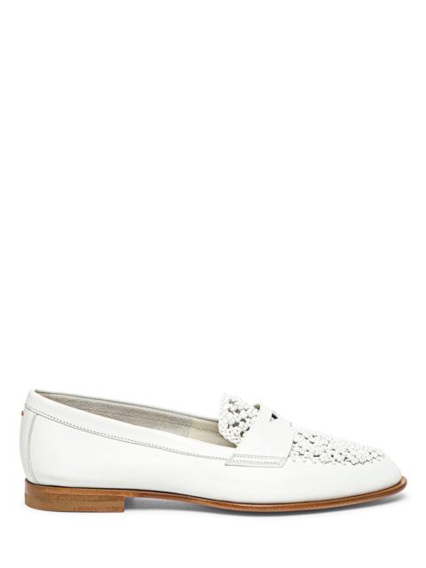 Santoni Santoni Women's Leather Penny Loafer in White at Nordstrom