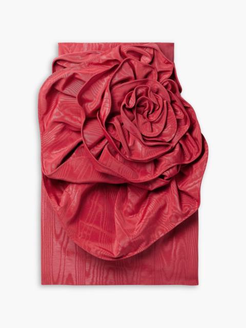 Other Designers Clarisse strapless appliquéd cotton-blend moire mini dress