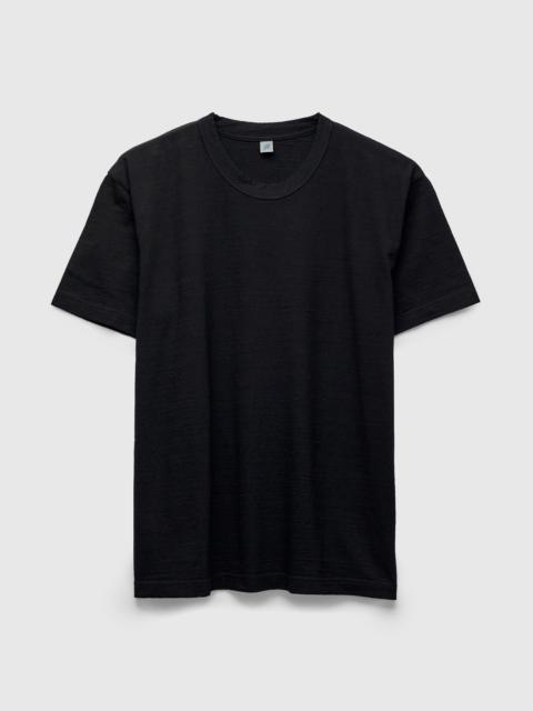 Pure Blue Japan Yarn Dyed Knit T-Shirt in Black Indigo