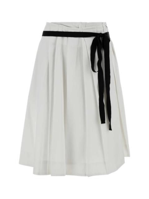 Prada Prada Women White Gabardine Skirt