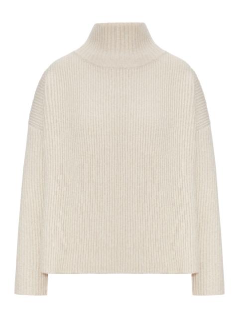 Max Mara Studio Max Mara Studio Women Ribbed Wool Turtleneck Sweater