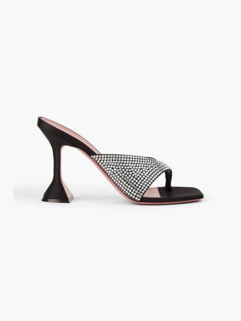 Amina Muaddi Shiona crystal-embellished satin mules