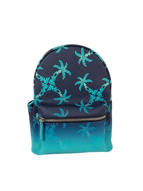 MCM MCM Stark Ceramic Blue Gradation Palm Canvas Backpack