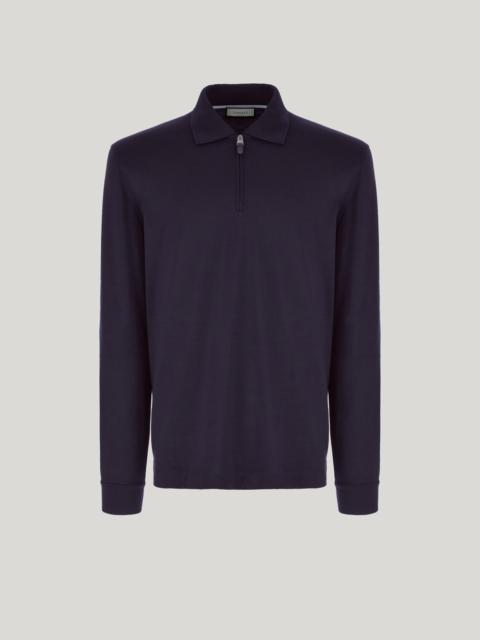 Canali DARK NAVY PURE 120'S IMPECCABILE WOOL POLO SHIRT