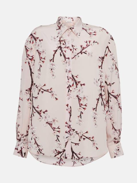 Alexander McQueen Floral oversized silk shirt