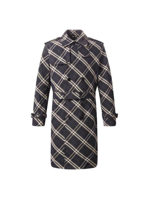 Burberry Burberry Check Long Belted Trench Coat