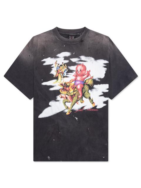 SAINT M×××××× DAMAGED S/S TEE - BLACK | feature | REVERSIBLE