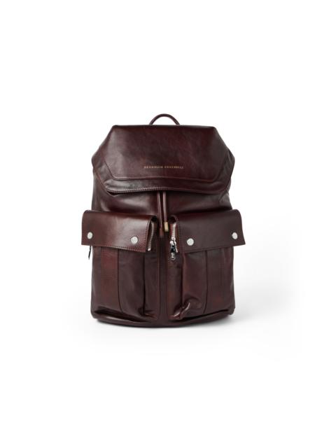 Brunello Cucinelli Brunello Cucinelli Calfskin leisure backpack in Burgundy at Nordstrom