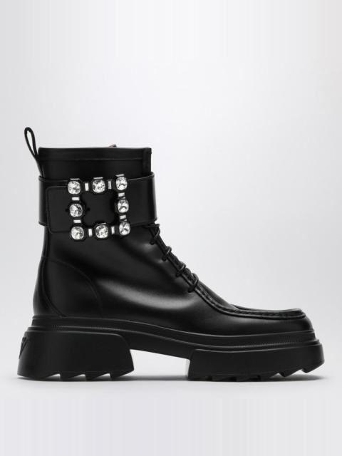 Roger Vivier BLACK LEATHER LACE-UP BOOT